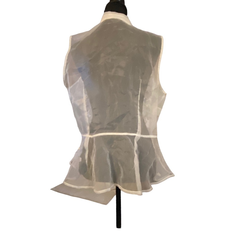 Worthington White Lace Sheer Peplum Top - Picture 6 of 7